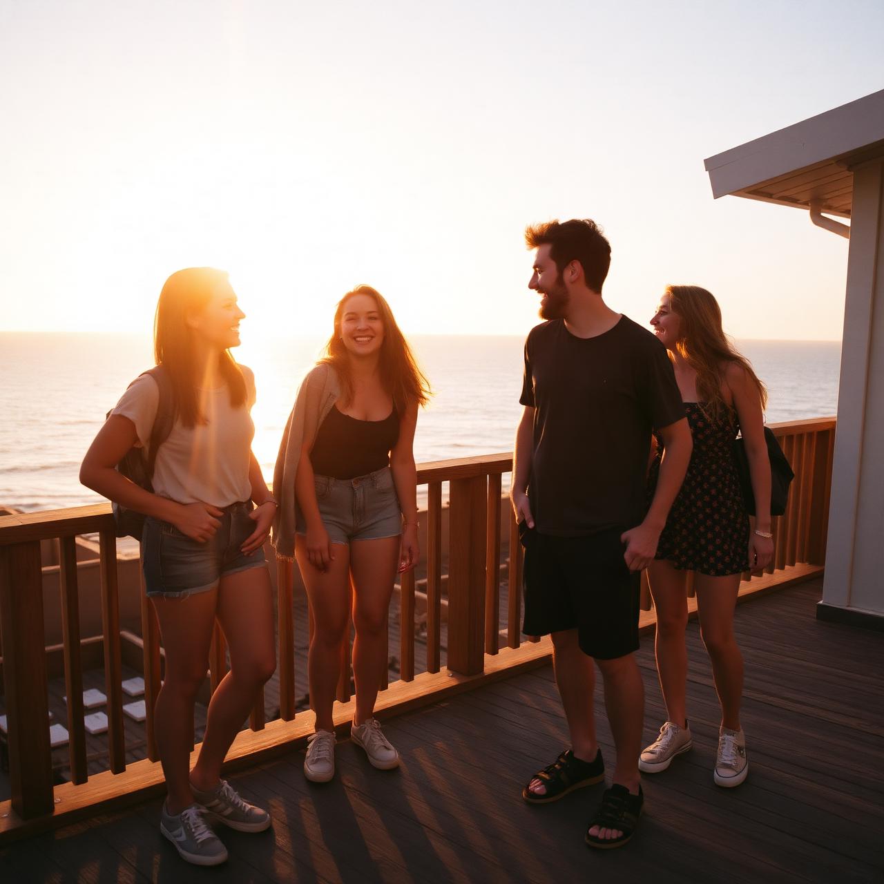 Viajantes no terraço